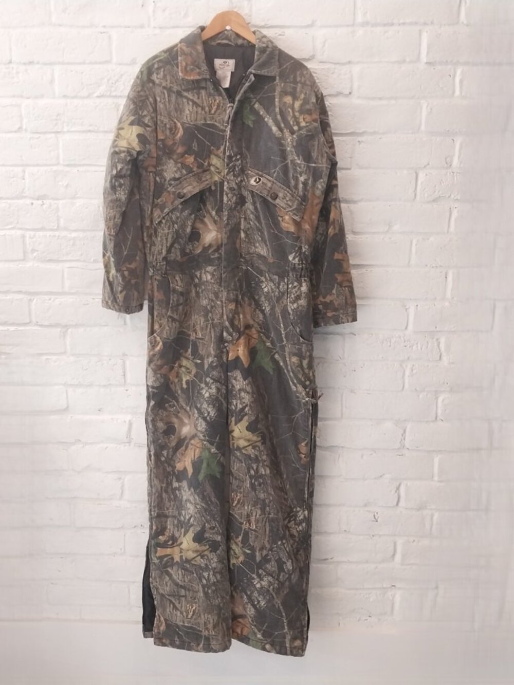 Vintage Mossy Oak Camouflage Coveralls Mens M Insulated Thermal Green Brown